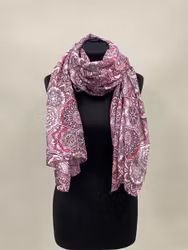 SJAL903 Blommönstrad cerise,gulddetaljer