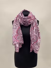 SJAL903 Blommönstrad cerise,gulddetaljer