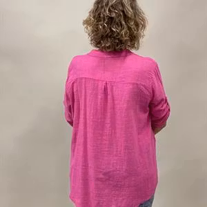 SANDRA Bomullsblus med knappar, Cerise