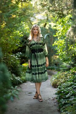 KELLY DRESS SPRING GREEN/BLACK