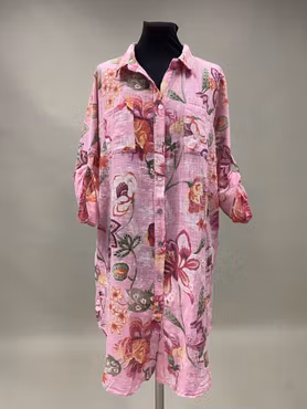 MILOU802 LÅNGSKJORTA ROSA