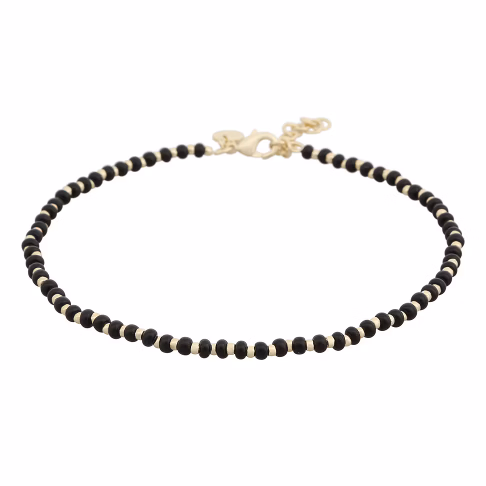 Bay Porto anklet Gold Plated Black