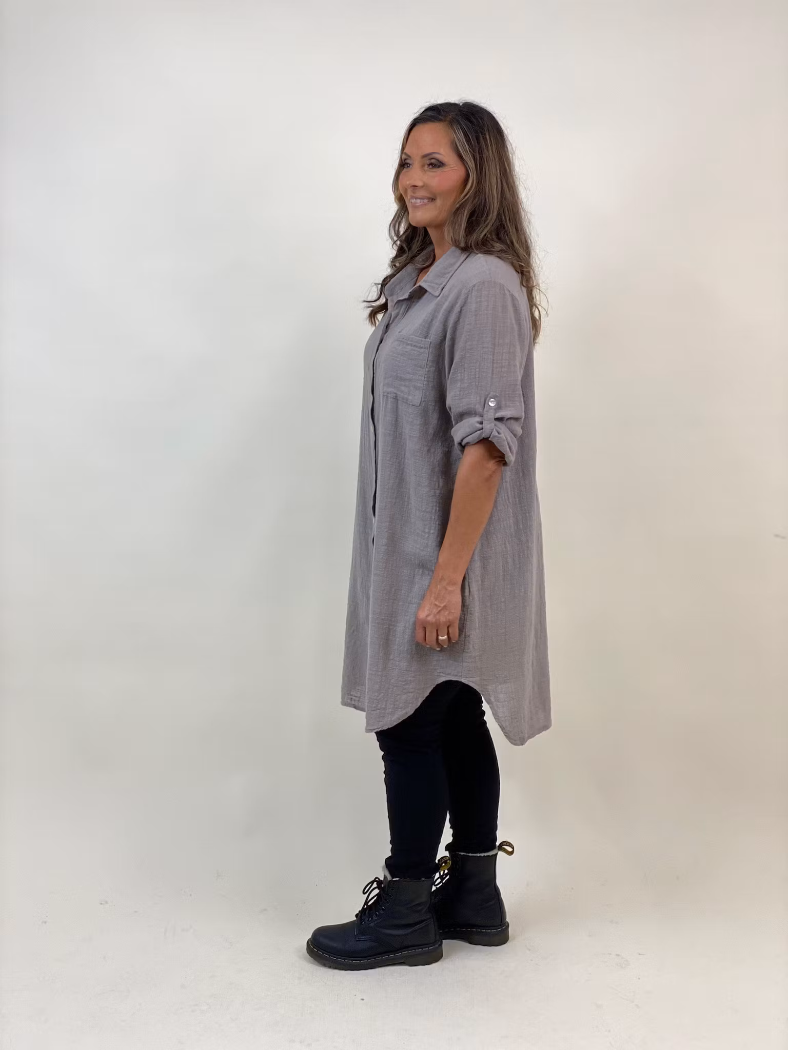MILOU810 LÅNGSKJORTA Taupe