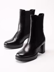 ROSA NEGRA - Svarta platåboots i skinn