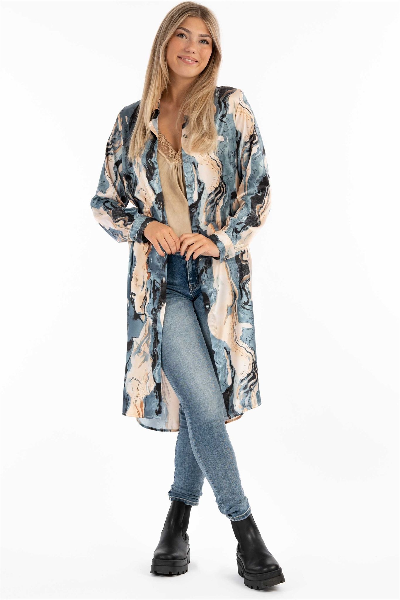 MABLE LONG SHIRT ECLIPSE BLUE/CHAMPAGNE