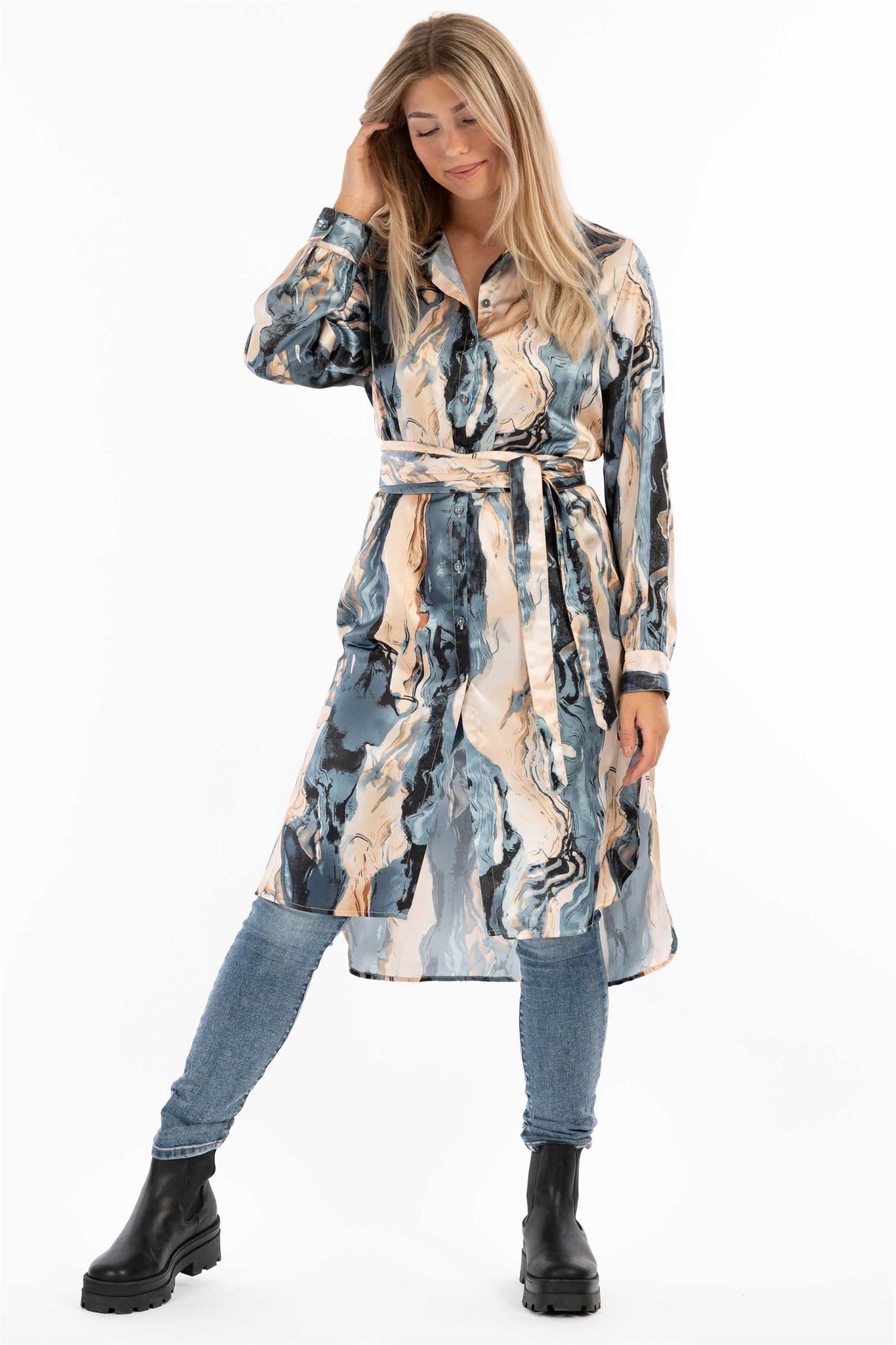 MABLE LONG SHIRT ECLIPSE BLUE/CHAMPAGNE