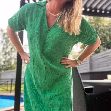 Smoothie Klänning Green, 100% Bomull