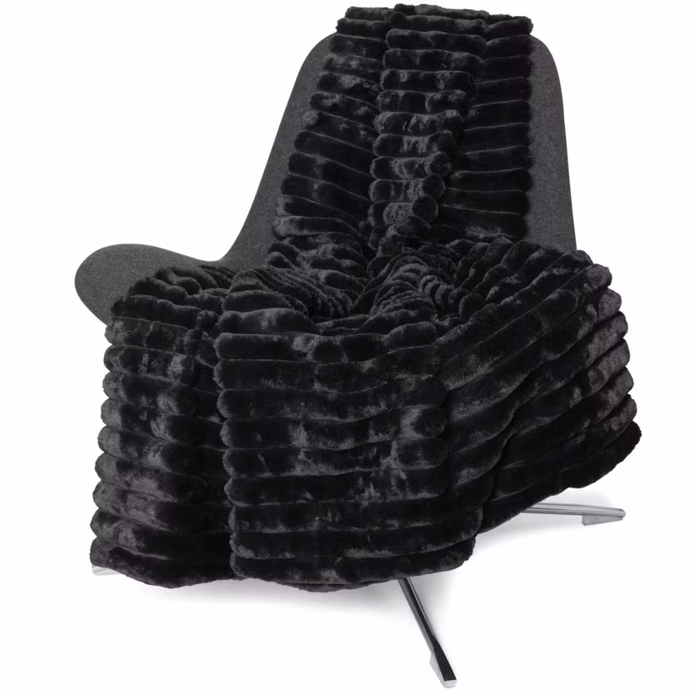 Stripy pläd svart