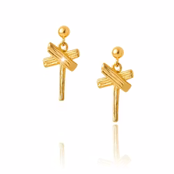Ledkryss örhängen 18 K