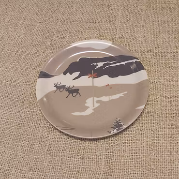 Vintervaara glasunderlägg – beige Ø 11 cm