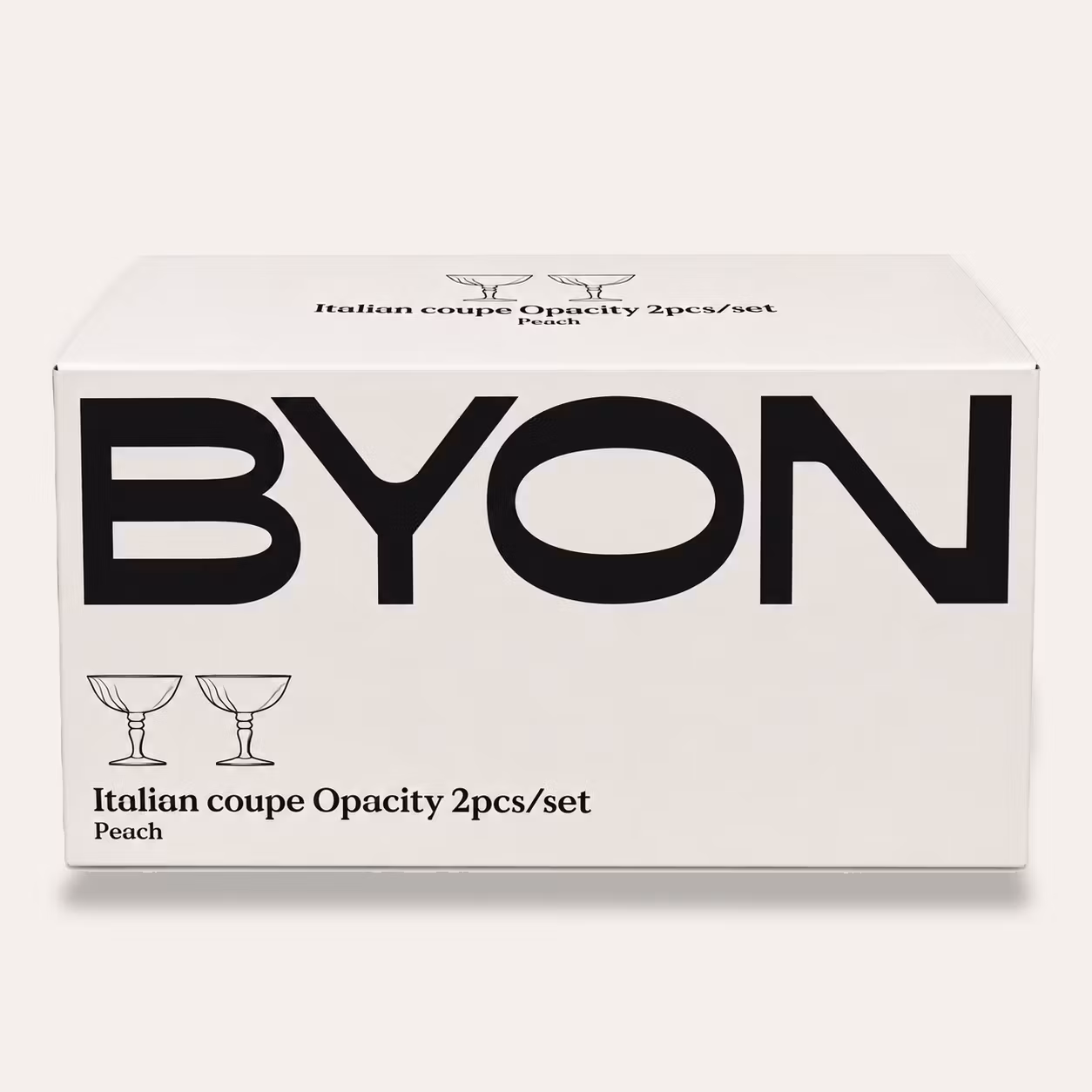 BYON Opacity Coupeglas Peach– 2-pack, 15 cl