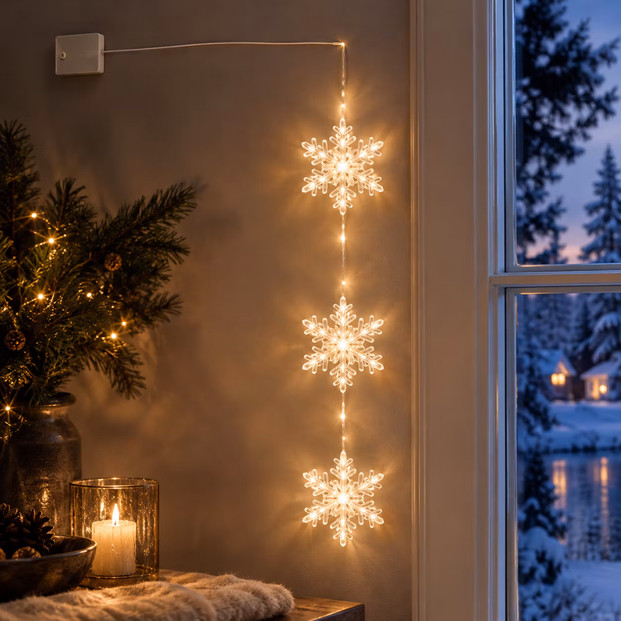 Stina Snöflingor 3 st – Lysande juldekoration