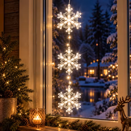 Stina Snöflingor 3 st – Lysande juldekoration