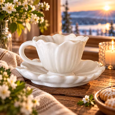 Majas Blomstra mugg white