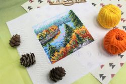 Broderikit Tavla Höstskog