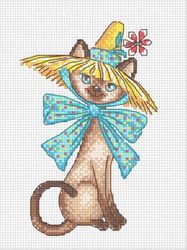 Broderikit tavla Katt med hatt