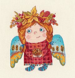 Broderikit tavla Autumn angel Höst-Ängel