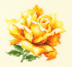 Broderikit Tavla En Gul Ros