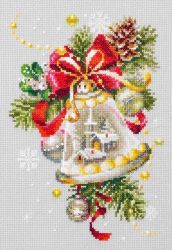 Broderikit Tavla Jul Christmas Klocka brodera korsstygn