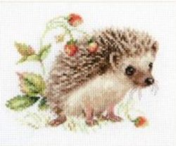 Broderikit Tavla Igelkott och smultron