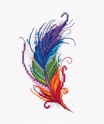 Broderikit Embroidery Fjäder  Vattenlöslig aida