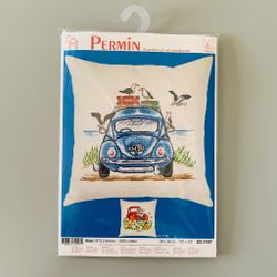 Broderikit Kudde VW och fiskmåsar