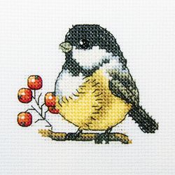 Broderikit Tavla Mes på en gren