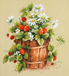 Broderikit Tavla Smultron Smak av sommar