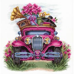 Broderikit Tavla Ladies'voyage Rosa bil