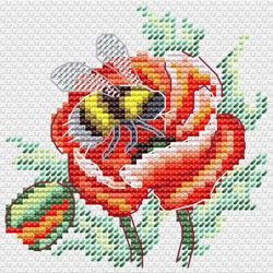 Broderikit Tavla Vallmo Bi Blommor