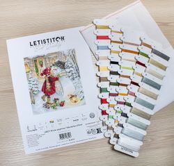 Broderikit Tavla Flicka och snögubbe