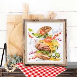 Broderikit Tavla Burger Lunch