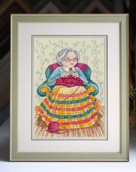 Broderikomplett Tavla The craftswoman - Kul med handarbete