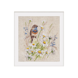 Broderikit Tavla The bluethroat - Blåhaken