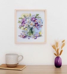 Broderikit Tavla Bukett av vårblommor