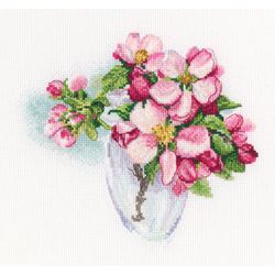 Broderikit Tavla Blommig kvist i vas