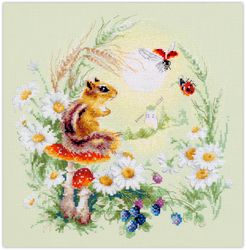 Broderikit Tavla Meadow Stories-3. Chipmunk. Jordekorre