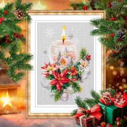 Broderikit Tavla Christmas Candle - Julljus