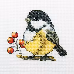 Broderikit Tavla Mes på en gren