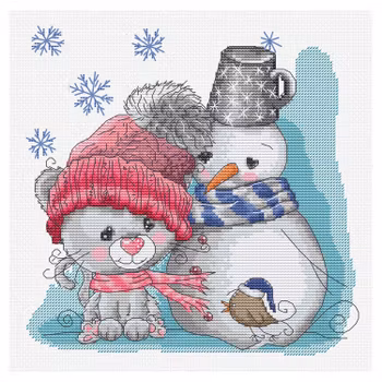 Broderikit Tavla Kattunge och vänner