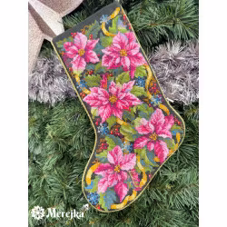 Broderikit Julstrumpa Rosa Julstjärna