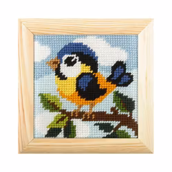 Broderikit för nybörjare Inkl Träram -  Fågel