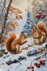 Broderikit Tavla Ekorrarnas glädje