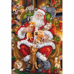 Broderikit Tavla Paws & Presents - Tassar och presenter