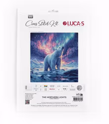 Broderikit Tavla The Northern  Light - Vit Björn och Norrsken