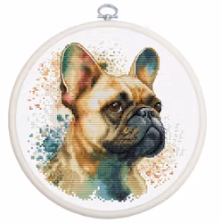 Broderikit Tavla The French Bulldog Fransk Bulldogg