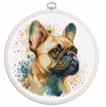 Broderikit Tavla The French Bulldog Fransk Bulldogg