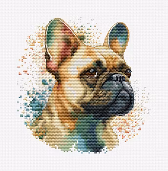 Broderikit Tavla The French Bulldog Fransk Bulldogg