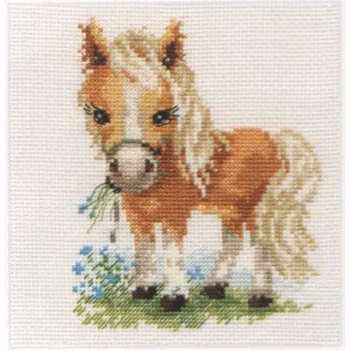 Broderikit Tavla Vit man ponny