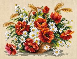 Broderikit Tavla Bukett Vildblommor Vallmo Prästkragar